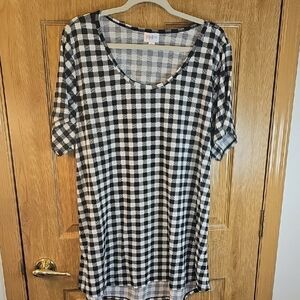 Classic Black and White Checkered Women's Tee